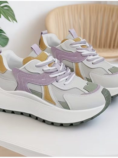 Multicolor Age-Reducing Fashion Versatile Double Lace Street Women'S Casual Shoes Soft Sole