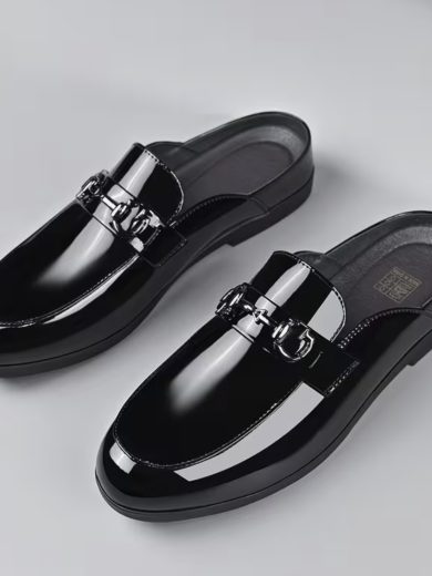 Soft Rubber Sole Patent Leather Half Covers Perfect for Everyday Casual